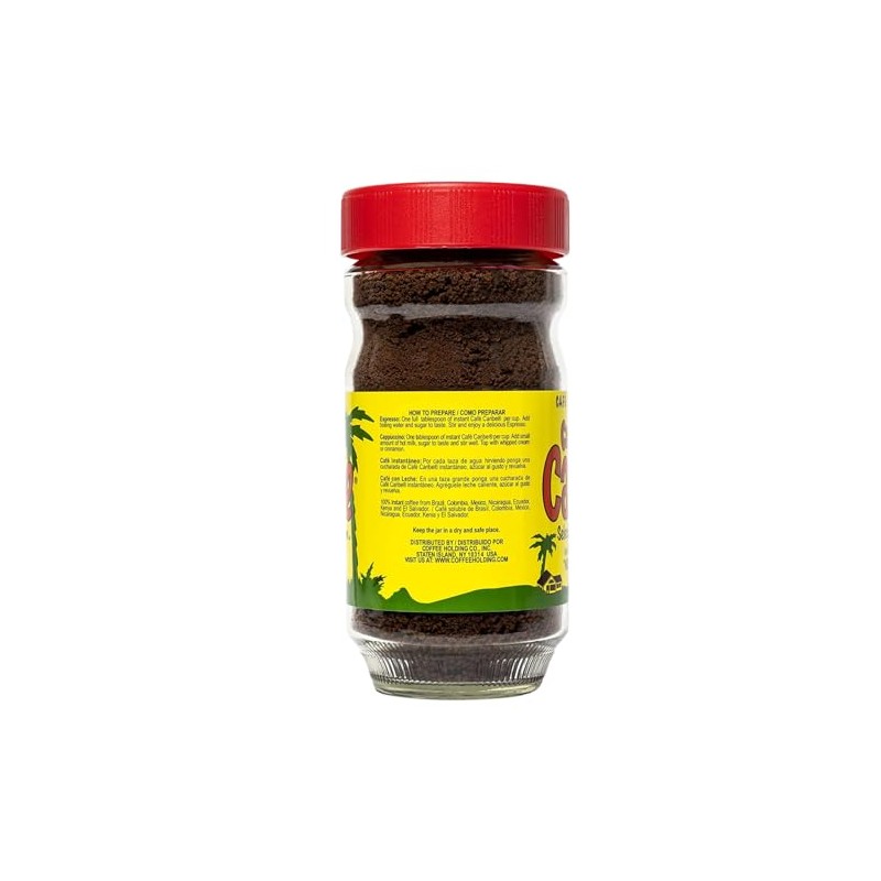 Cafe Caribe Latin Flavored Inspired Instant Espresso Coffee, Dark Roast,