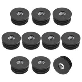 M METERXITY 10-Pack Inserts for Round Tubes with M8 Thread, 1.26" (32mm) OD Plastic Tube Insert for Chair/Table/Caster, Tubing End Cap Floor Protectors Metal Furniture Legs Glide Plug
