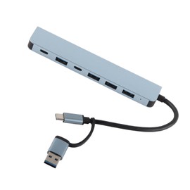 Type C Hub 7 Ports High Speed Transmission Aluminium Alloy Plug and Play Type C Docking Station for PC Laptop Phone