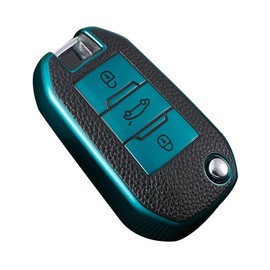 KUNIO KUNIO KlappSchlssel hlle Passt fr Peugeot 5008 208 308 Passt fr Citroen C3 C4 Cactu Passt fr Opel Crossland X Zafira Corsa F TPU Schlsselcover Autoschlssel Hlle 3 Tasten Grn