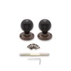 Infinity Decor Ebonised Wooden Beehive Rim Mortice Door Knobs Brass