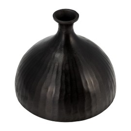 Sagebrook Home Metal, 9" Bulbous Vase, Bronze, Round, Aluminum, Contemporary, 10" L X 10" W X 9" H, Ribbed