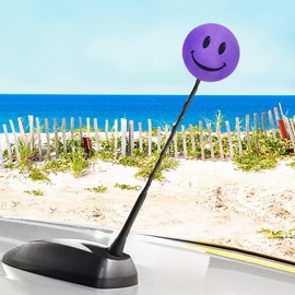 HappyBalls Happy Purple Smiley Face Car Decor Antenna Ball Fun Auto Accessory