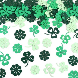 Keaziu Keaziu 100PCS St Patrick's Day Confetti Clover Lucky Confetti St Patricks Day Party Decorations St. Patrick's Day Confetti St. Patrick's Day Lucky One Birthday Decorations (green)