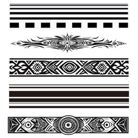 5 Blätter Temporäre Armband Tattoos Tribal Tattoos Maori Design Tattoos Jim5
