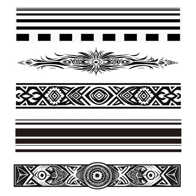 5 Blätter Temporäre Armband Tattoos Tribal Tattoos Maori Design Tattoos