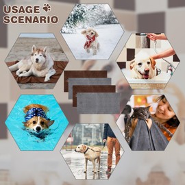 Chumia 4 Pack Extra Large Dog Towel Quick Drying Dog Grooming Towel Absorbent Soft Microfiber Dog Bath Towel Pet Towel for Small Medium Large Dogs Cats Pet Bathing(Gray, Coffee, 16 x 32 Inch)