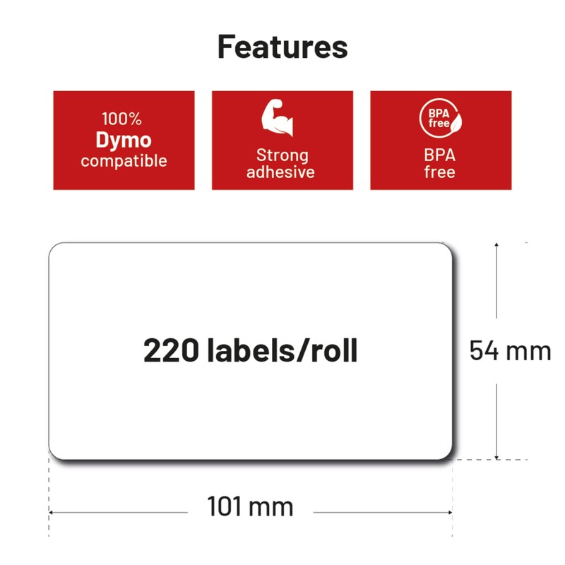 LabelTrade Compatible / Replacement for Dymo 99014 54 x 101