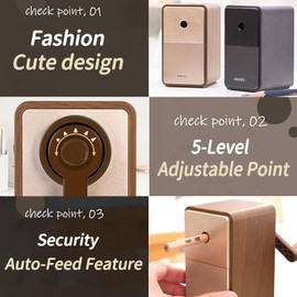 Sivelike Manual Pencil Sharpener,Auto-in Hand Crank Pencil Sharpener with Adjustable Point for Pencils and Colored Pencils,Desk Sharpener for Kids, Students, Classroom, Home and Office (Green)