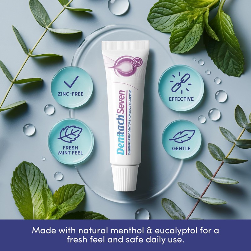 Denttach Denture Adhesive, Thermoplastic Denture Adhesive, Cushion and Reliner, Comfortable,