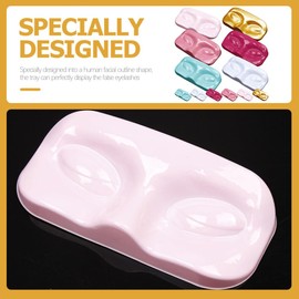 Mobestech 12Pcs Empty Eyelash Trays Holder Plastic False Eyelash Storage Cases Fake Eyelash Packaging Boxes Face Shape Lash Container Holder Eyelash Storage Trays