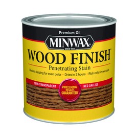 Minwax 221504444 Wood Finish Penetrating Interior Wood Stain, 1/2 pint, Red Oak