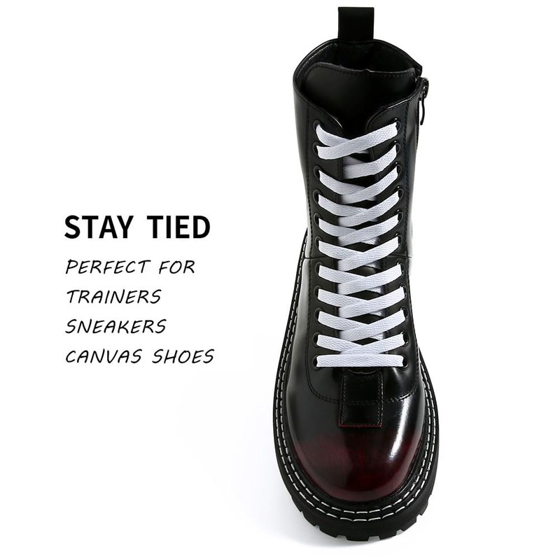 VSUDO VSUDO 200 cm Flat Snow White Shoe Laces for