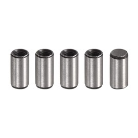 sourcing map M4 Internal Thread Dowel Pin 5pcs 6x12mm Chamfering Flat Carbon Steel Cylindrical Pin Bed Bookshelf Metal Devices Industrial Pins