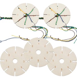HSYTEK 5 Stück Knüpfstern Strickgabel, Knüpfstern Set, Kumihimo Flechtscheibe, Armband Strickscheibe, Makramee Board, Knüpfstern für Makramee Armbänder DIY Armbänder