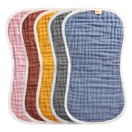 MUKIN Baby Burp Cloths -Burping Cloth Sets for Unisex Perfect for Newborn Burping Rags for Boys and Girls (Multicolored 2)