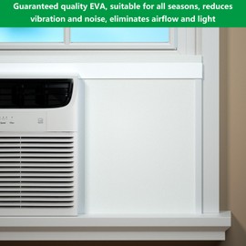 Window Air Conditioner,Side Insulated Foam Panel, Summer/Winter Heat and Draft Insulating,Full Surround Insulation Panels Window Seal with 4 pressure strips 2PIC (WHITE)