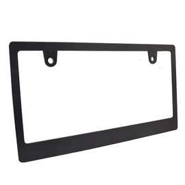 License Plate Frame, Plain, Matte, Black, DIY Original Product, For Pasting Stickers and Emblems (Set of 2)