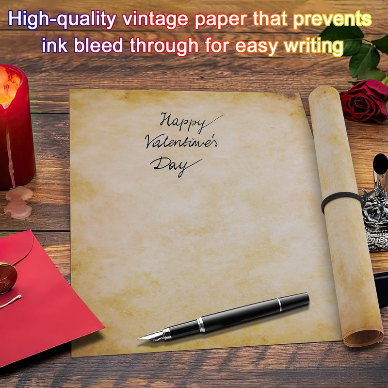 SOYANGNEK 100 Sheets Vintage Paper 8.5 x 11 Antique Looking