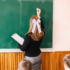 Teacher Hair Bows for Women Teacher Accessories Back To School Pencil FRI-YAY Hair Bow Clips Rhinestone Jeweled Teacher Hair Ribbons Barrettes Back To School Outfits Teacher Appreciation Gifts