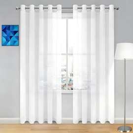 HEARTKEY 2 Paneles 132 x 214 cm Cortinas translucidas largas, Cortinas para Sala Cortinas para recamara,Cortinas Elegantes y Ligeras con Ojales para  