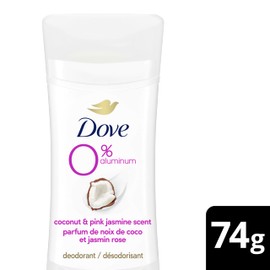 Dove Dove Aluminum Free Dodorant for Soft Underarms, for Soft Underarms, Coconut & Pink Jasmine Scent, 74g