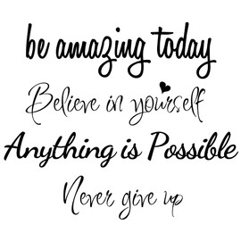 Sinekong Large Inspirational Quote Wall Decals, Removable Positive Saying Lettering Stickers, Motivational Word Decal Peel and Stick for Classroom Home Living Room Bedroom Office DIY Art Decor