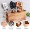 CB Accessories Utensil Holder in Rustic Wood for Farmhouse Kitchen