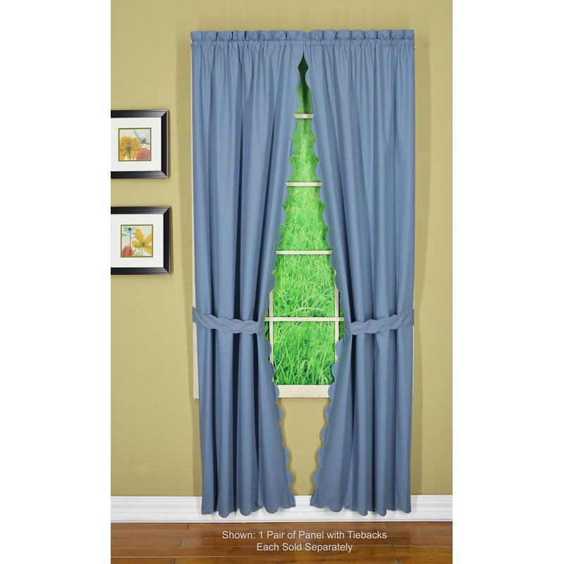 Today's Curtain, Orleans Scallop Curtain, Blue 84" Panel Pair and