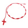 Lucky Charms USA Hand Knotted Red String Rosary Cross Bracelet