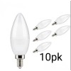 Trisonic 10pk LED Candelabra Bulb C37 Replacement 7W 60W E12