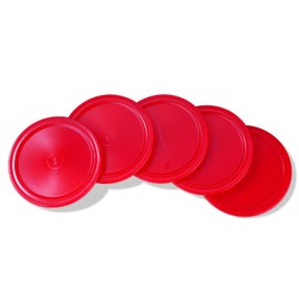 Glamorway Pack of 5 Red 2-inch Mini Air Hockey Table Pucks (2.5-inch)