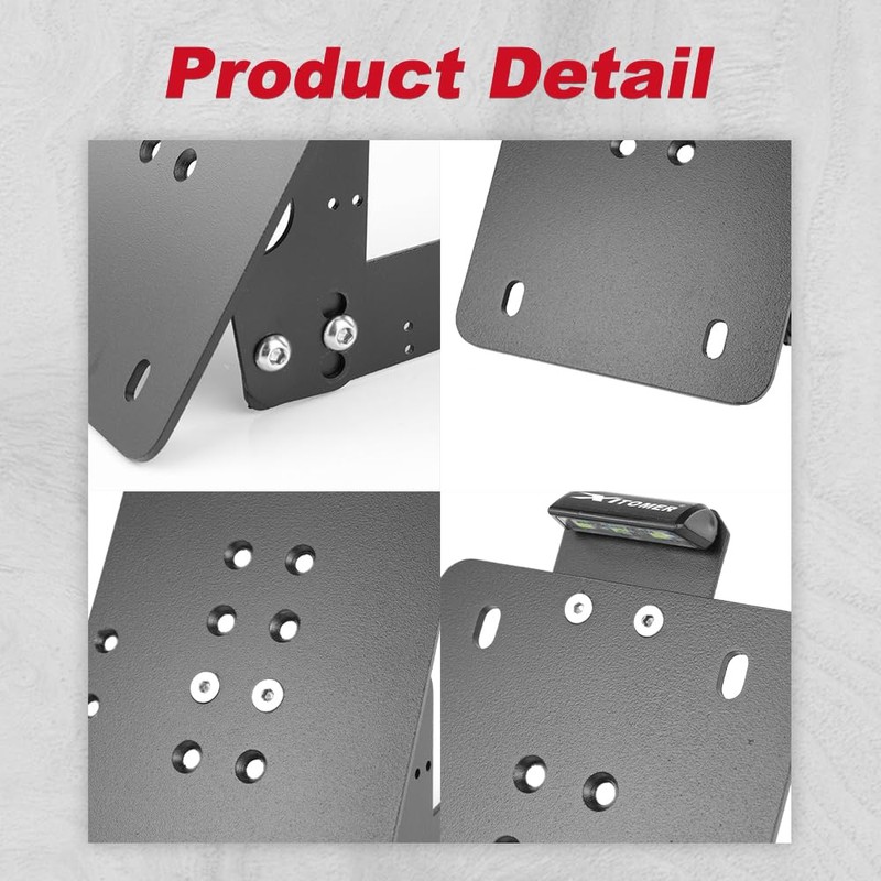 Xitomer Universal Side License Plate Holder Motorcycle License Plate Bracket