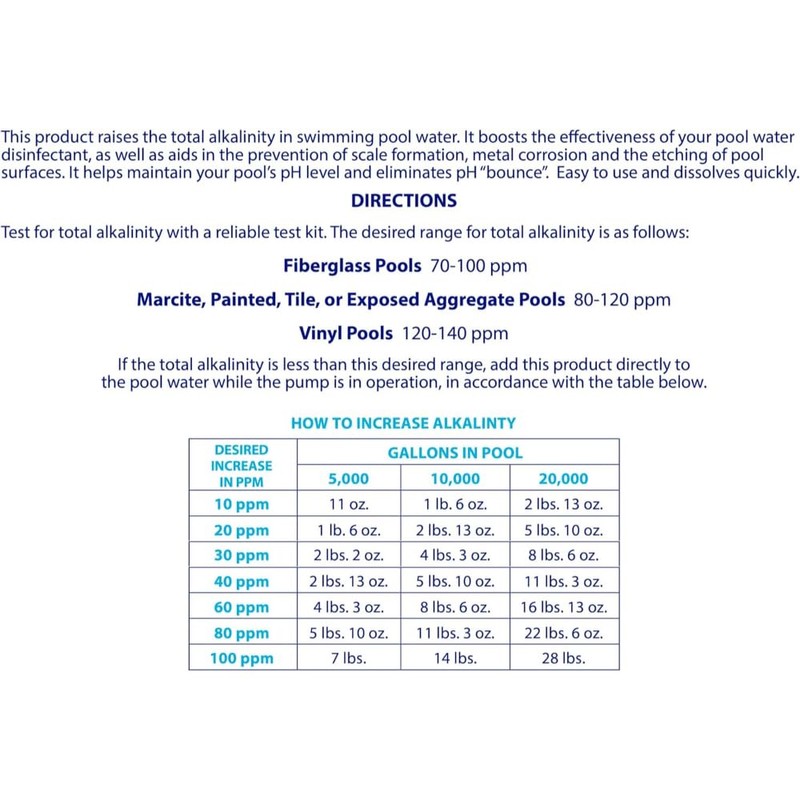 Robelle 2257B-A Alkalinity Increaser for Swimming Pools, 25-Pounds