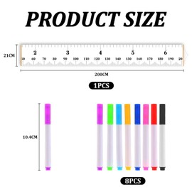 1 Piece of Children's Height Chart, 8 Color Paintbrushes, Canvas Height Ruler, Children's Height Measuring Device, Editing Height Hanging Ruler, Measuring Device