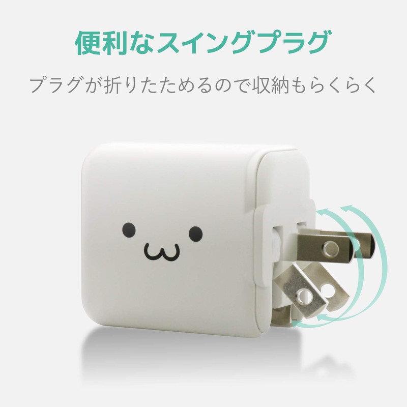 Elecom MPA-ACCP02WF USB Outlet Charger, 18W (USB PD Compatible), Type-C