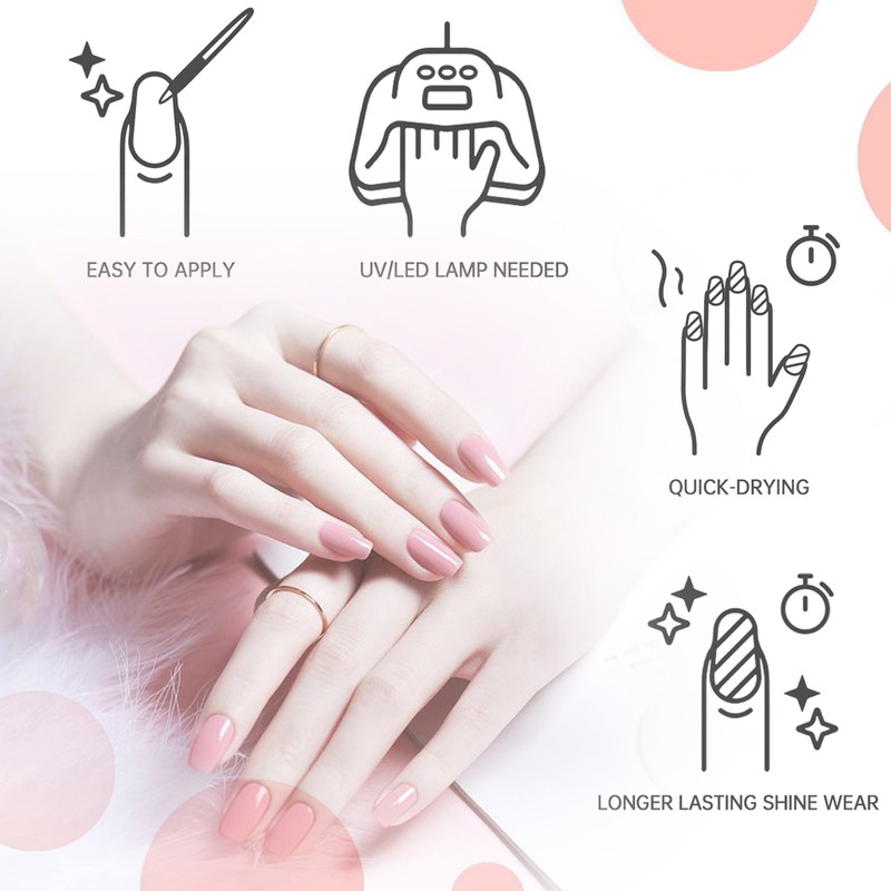 Nail Polish Starter Kit 3 Color Gel + Base Coat