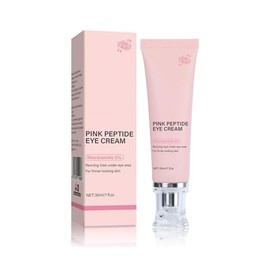 PDRN Pink Peptide Eye Serum Cream, Hydrating & Firming Eye Cream for Dark Circles, Anti-Aging Treatment Reduces Fine Lines, Uneven Skin Tone, Soothing Pink Moisturizer with Peptides, 1.01fl.oz (1)