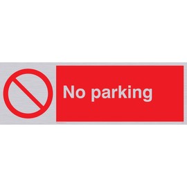 Viking Signs PV55-L31-SV"No Parking" Sign, Silver Vinyl, 100 mm H x 300 mm W