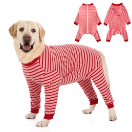 Yeapeeto Dog Onesie Surgery Recovery Suit for Large Medium Bodysuit Dogs Pajamas PJS Full Body for Shedding, Prevent Licking, Wound Protection, Cone Alternative… (Red Pink, 4X-Large (Pack of 1))