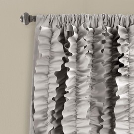 Lush Decor Belle Window Panel for Living, Dining Room, Bedroom (Single Curtain), 84" x 54", Gray