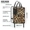 BOENLE Car Seat Back Organizer Black Circle Leopard Print 2
