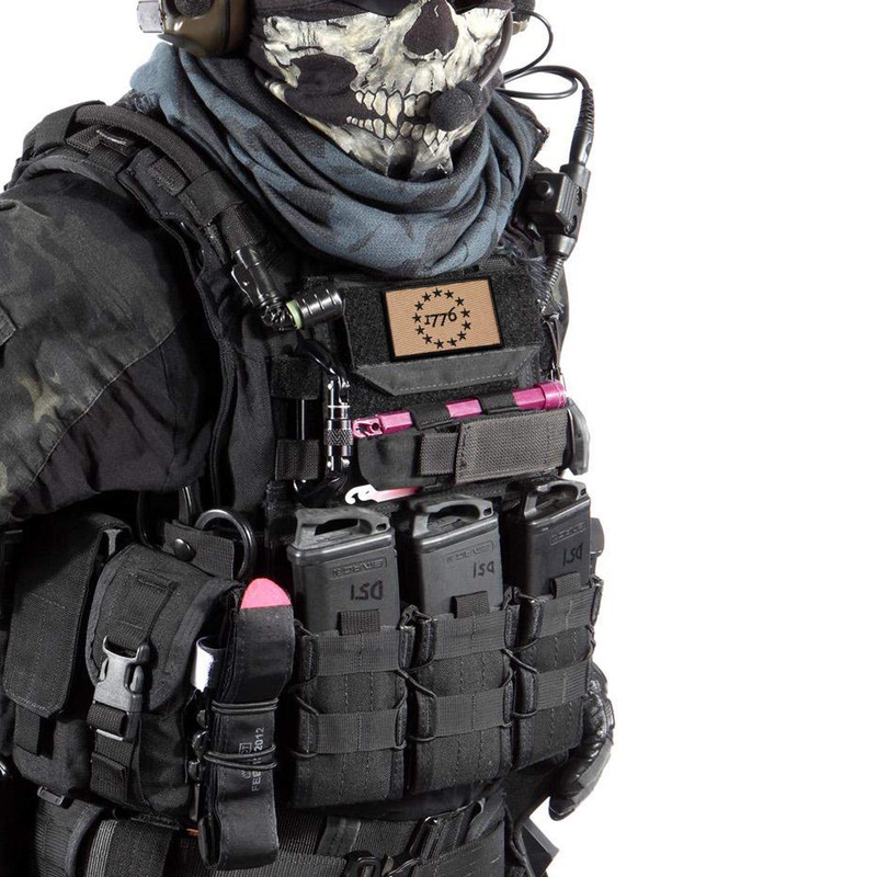 1776 Patriot Tactical Morale Patch Milltary Embroidered Applique Fastener Hook