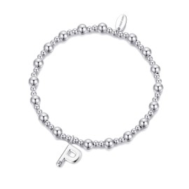 Philip Jones Letter P Initial Stretch Bracelet Created with Zircondia® Crystals