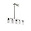 YIHANTLZ Industrial Linear Pendant Light, 5-Light Black Kitchen Island Chandelier