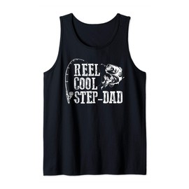 Mens Step-Dad Fishing: Reel Cool Step-Dad Gift Tank Top