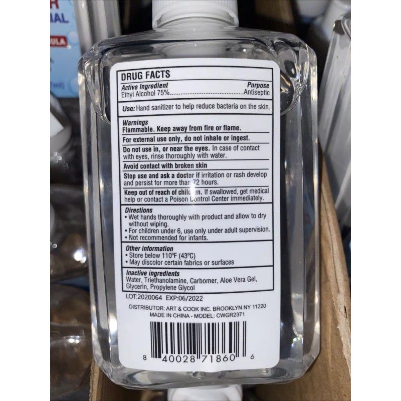 Clean Works- Fragrance Free- hand sanitizer gel in pump bottle