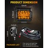 NAOEVO 4 Inch LED Pod Lights, Spot Flood Amber LED
