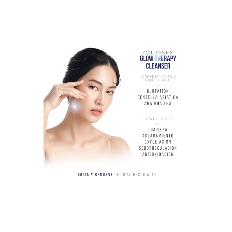 GLUTANEX™ CLEANSER Jabón Gel Seborregulador, Exfoliante, Aclarante y Antioxidante con