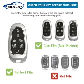 EKALA for Hyundai Key Fob Cover with Keychain Lanyard, Soft TPU Key Fob Case Protector Full Covers Fit for 2022 Hyundai Tucson 2019 2020 2021 Sonata Nexo 7 Buttons Keyless Entry Smart Key(HYD-7)